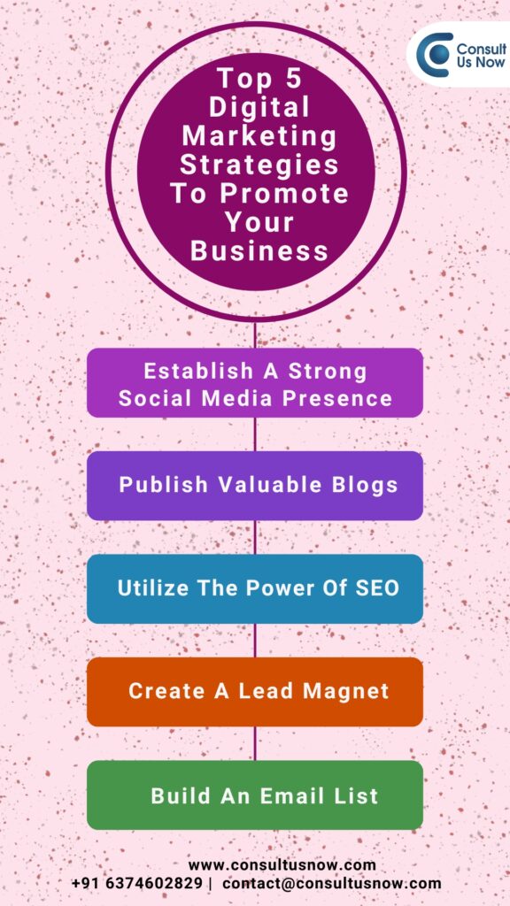 _Top 5 Digital Marketing Strategies To Promote Your Business - infographics (Instagram Story)